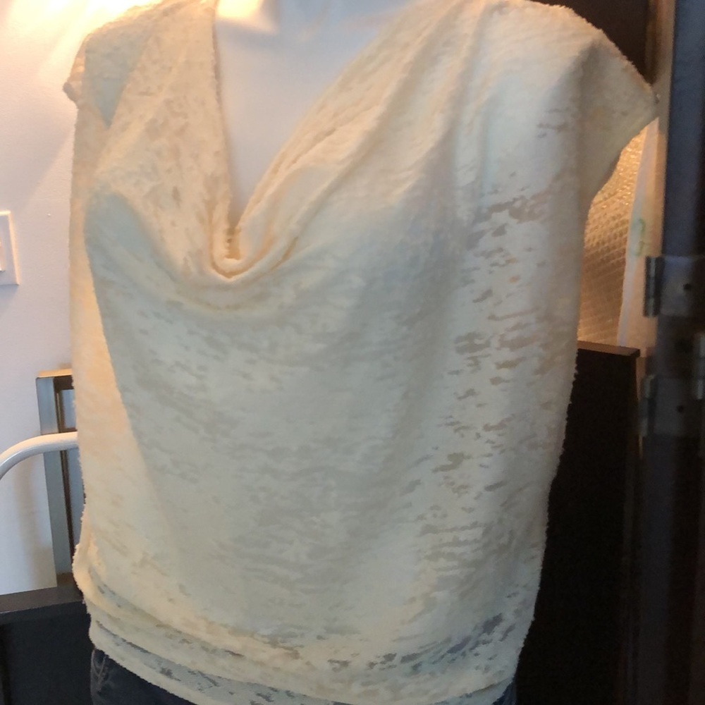 BCBG Cream Top with Cowl Neckline NWOT sz M